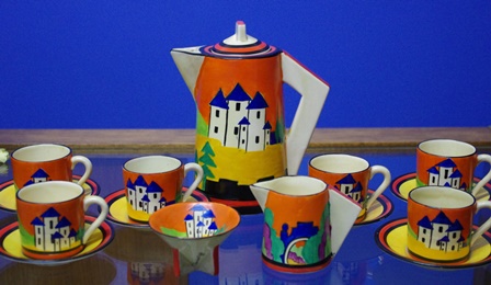 Clarice Cliff - wanted, this coffee set sold for $10,000+